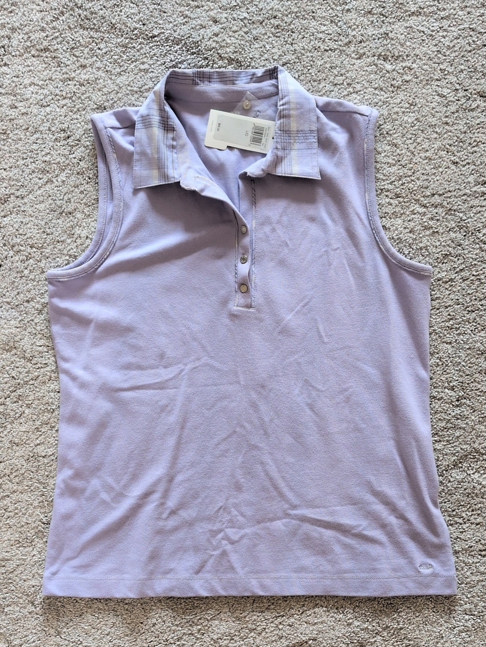 NWT Izod Purple Sleeveless Golf Polo Shirt Size Large